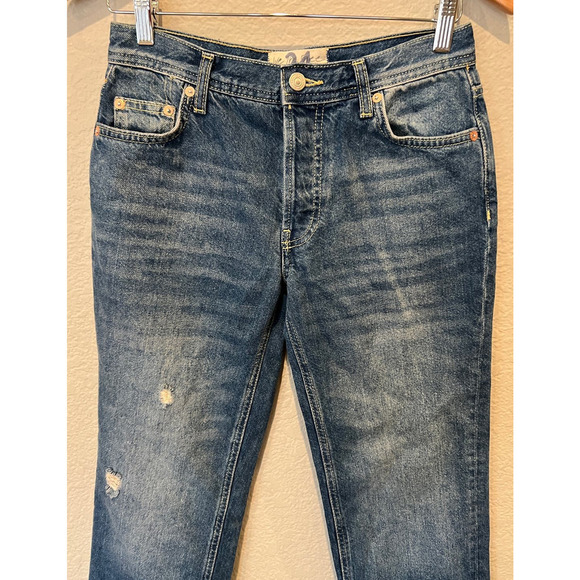 Free People We the Free Maggie Ripped Crop Straight Leg Jeans Size 24 - Picture 3 of 6